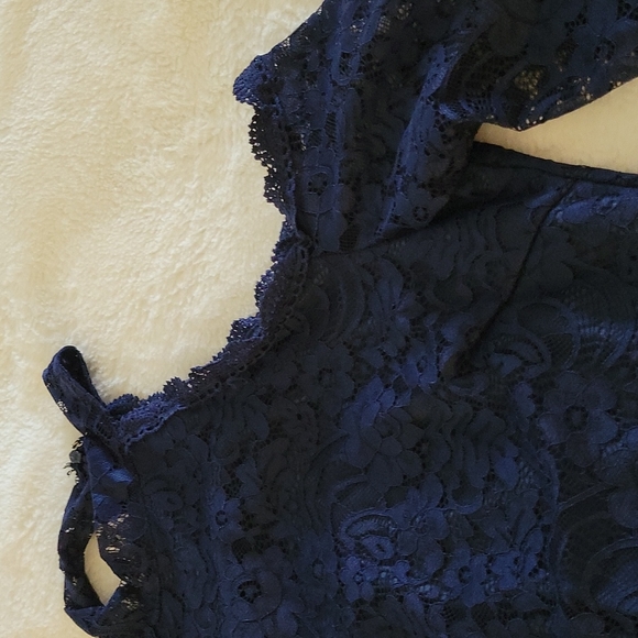 Off the shoulder navy dress - Picture 3 of 7